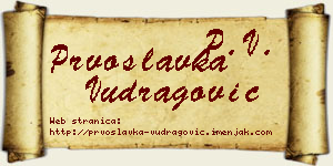 Prvoslavka Vudragović vizit kartica